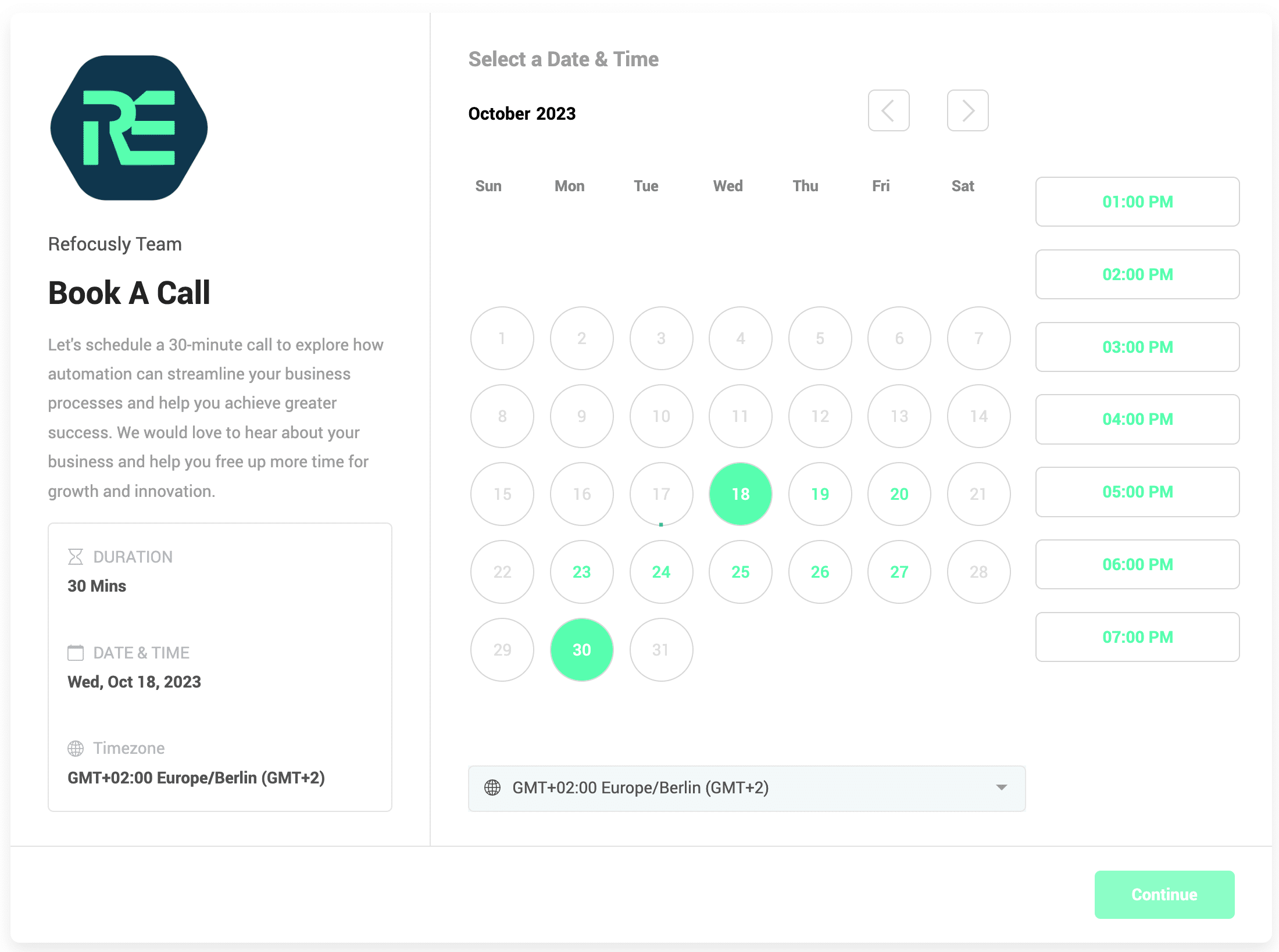 Step 1 - Embed Integrate Refocusly Calendar